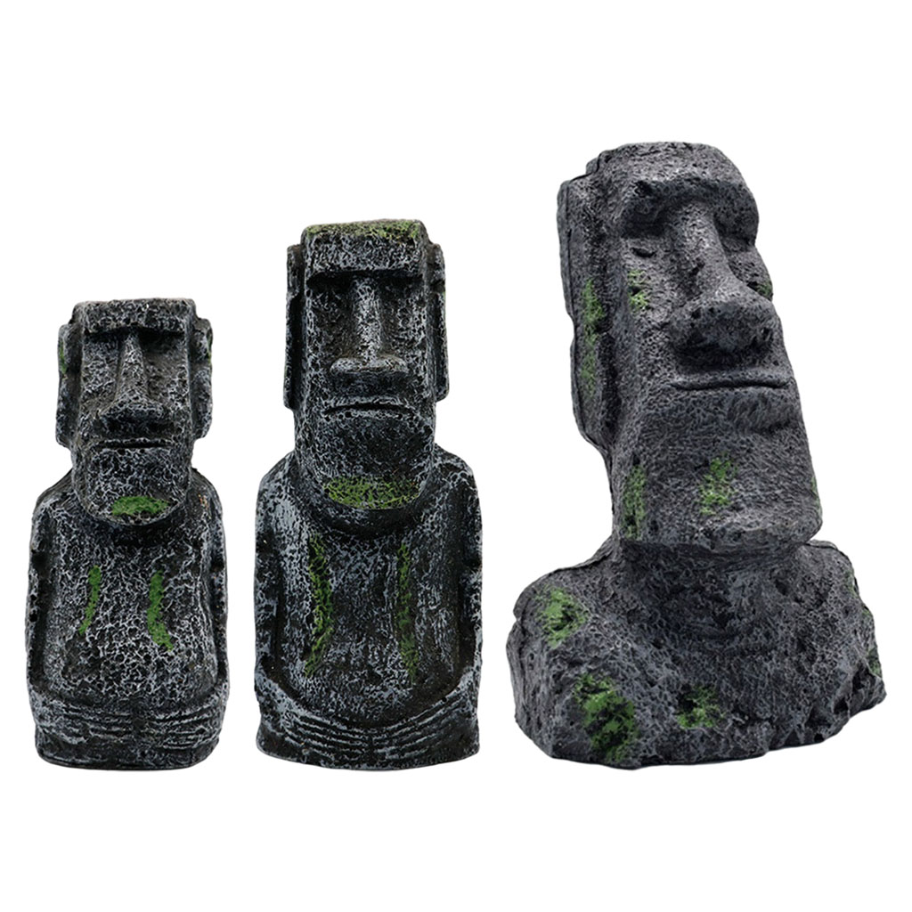 Aquaponics Fish Tank - Statue Moai per acquario Isola di