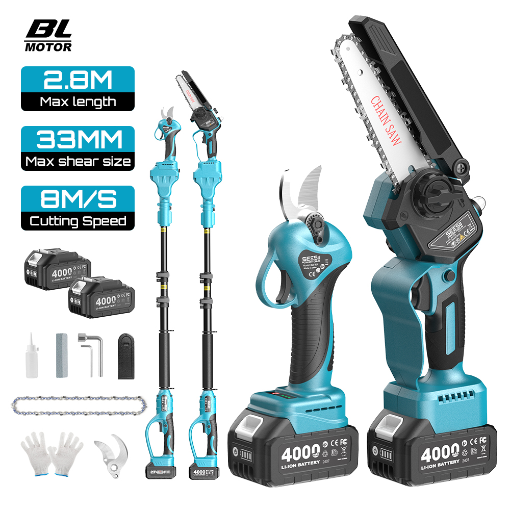 Essential Gardening Tools - Seesii 3-in-1 Brushless Telescopico Palo Forbici