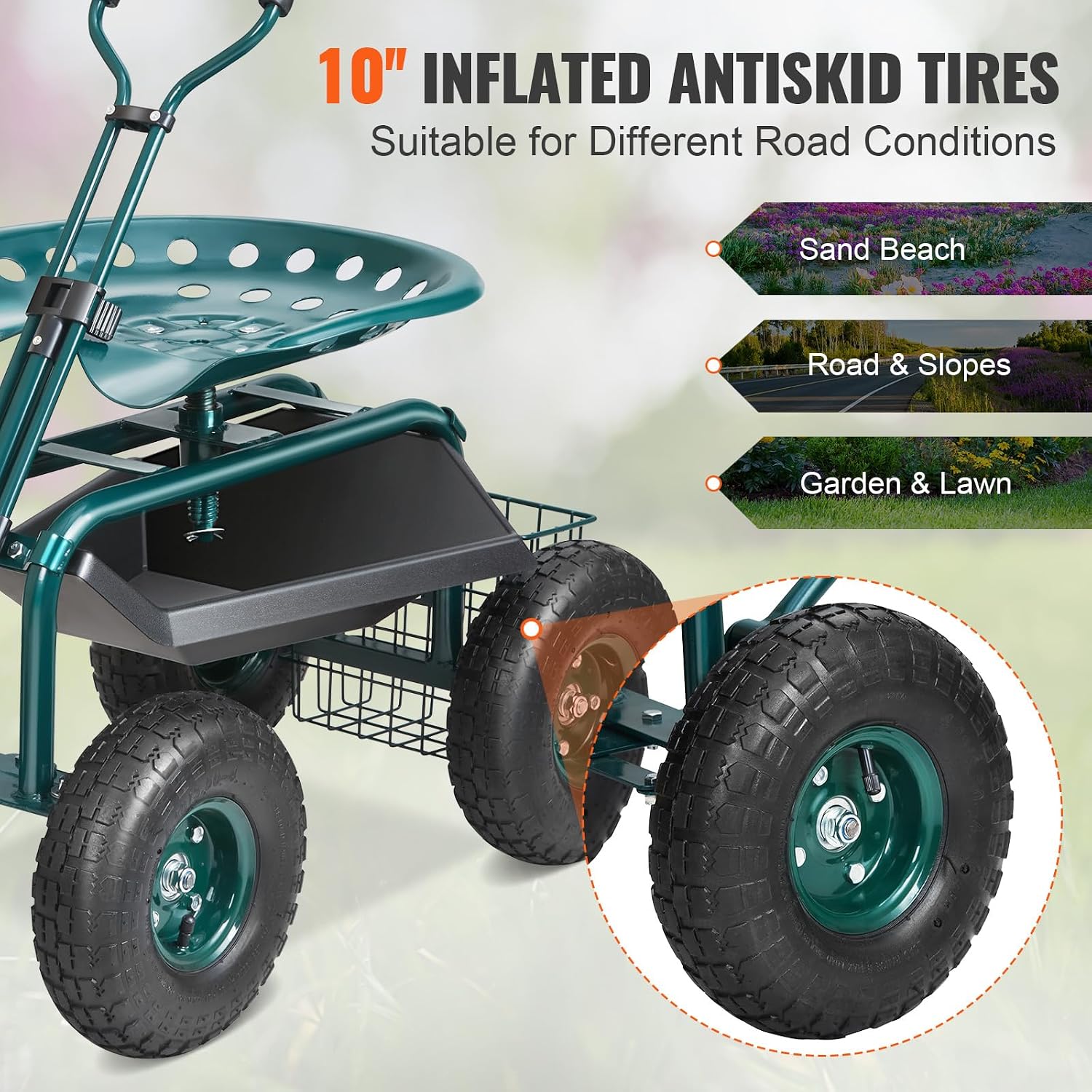 Carrello da Giardino con Sedil - Gardening Tools Green recensione e prezzo